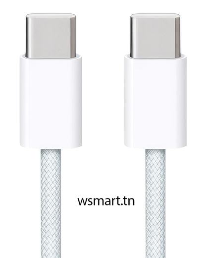 Câble Chargeur Apple Type-C Vers Type-C Blanc (Master Copie)
